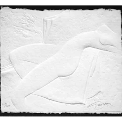 GAVEAU Claude - Gravure originale en relief "Femme nue" 23x27cm