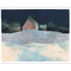 GAVEAU Claude - Lithographie originale "Neige de nuit" 55x76cm