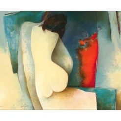 GAVEAU Claude - Lithographie originale "Le couple" 50x65cm
