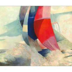 GAVEAU Claude - Lithographie originale "Voilier en haute mer" 72x90cm