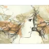 GAVEAU Claude - Lithographie originale "Portrait de femme" 20x27cm - Signée au crayon