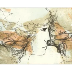 GAVEAU Claude - Lithographie originale "Portrait de femme" 20x27cm - Signée au crayon