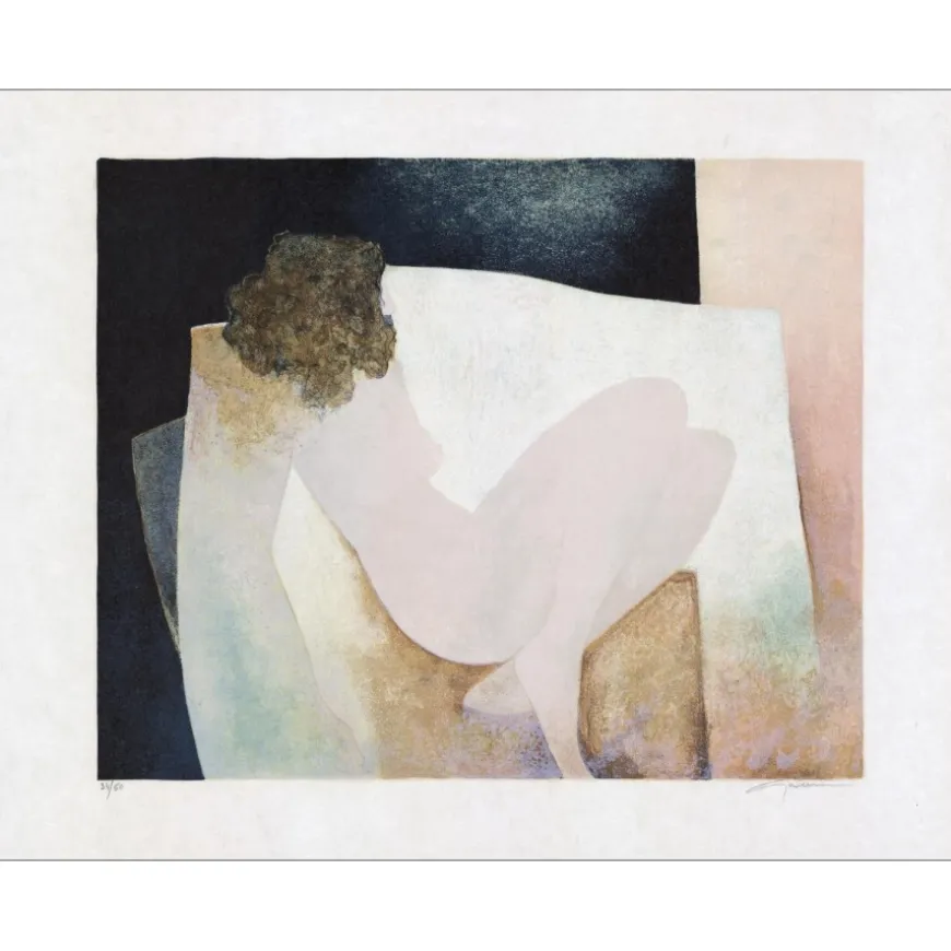 GAVEAU Claude - Lithographie originale "Christine" 50x65cm - Papier Japon
