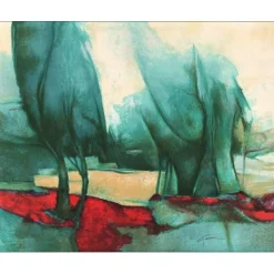 GAVEAU Claude - Lithographie originale "Sous-bois" 55x70cm - Épreuve d'artiste