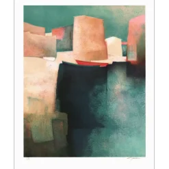 GAVEAU Claude - Lithographie originale "Barque rouge" 80x63cm