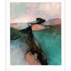GAVEAU Claude - Lithographie originale "Côte d'émeraude" 76x55cm