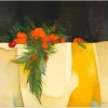 GAVEAU Claude - Lithographie originale "Nature morte à la nappe jaune" 72x76cm