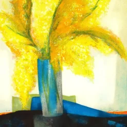 GAVEAU Claude - Lithographie originale "Mimosas" 53x53cm