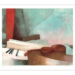 GAVEAU Claude - Lithographie originale "Musique classique" 62x75cm