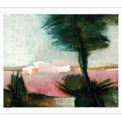 GAVEAU Claude - Lithographie originale "Les lavandes" 55x67cm