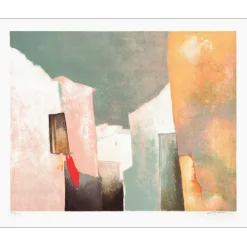 GAVEAU Claude - Lithographie originale "Fenêtre ouverte" 53x67cm