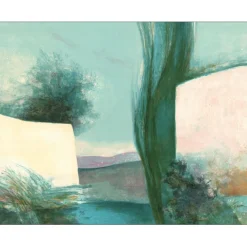 GAVEAU Claude - Lithographie originale "Les cerisiers" 55x70cm