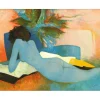 GAVEAU Claude - Lithographie originale "Femme nue allongée" 56x72cm