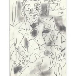 GEN PAUL - Dessin original au crayon "Monsieur à grossi !" 42x29cm - 1972