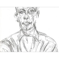 GIACOMETTI Alberto - Lithographie "Portrait d'homme 02" 38x28cm - 1961