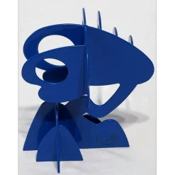 GILLI Claude - Sculpture originale en métal "Arbre bleu" 20x17x13cm