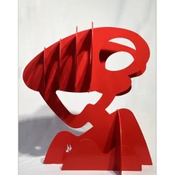 GILLI Claude - Sculpture originale en métal "Arbre rouge" 75x70x50cm