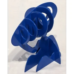 GILLI Claude - Sculpture originale en métal "Arbre bleu" 20x17x13cm