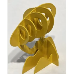 GILLI Claude - Sculpture originale en métal "Arbre jaune" 20x17x13cm