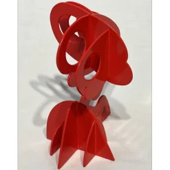 GILLI Claude - Sculpture originale en métal "Arbre rouge" 20x17x13cm