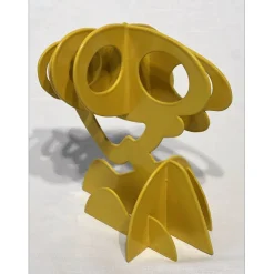 GILLI Claude - Sculpture originale en métal "Arbre jaune" 20x17x13cm