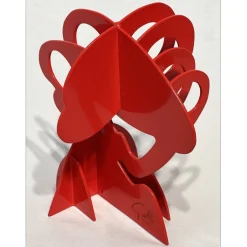 GILLI Claude - Sculpture originale en métal "Arbre rouge" 20x17x13cm