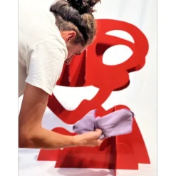 GILLI Claude - Sculpture originale en métal "Arbre rouge" 75x70x50cm