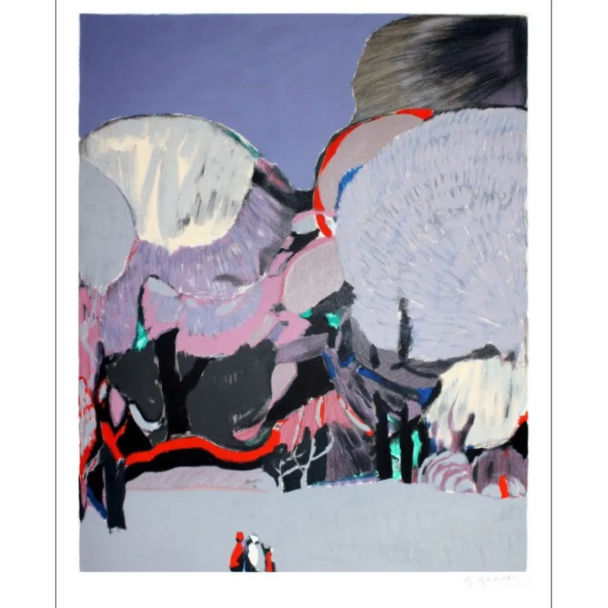 GODARD Gabriel - Lithographie originale "Le jardin enchanté" 76x56cm