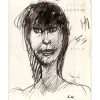 GOERG Edouard  - Dessin original à l'encre "Portrait de femme" 14x12cm