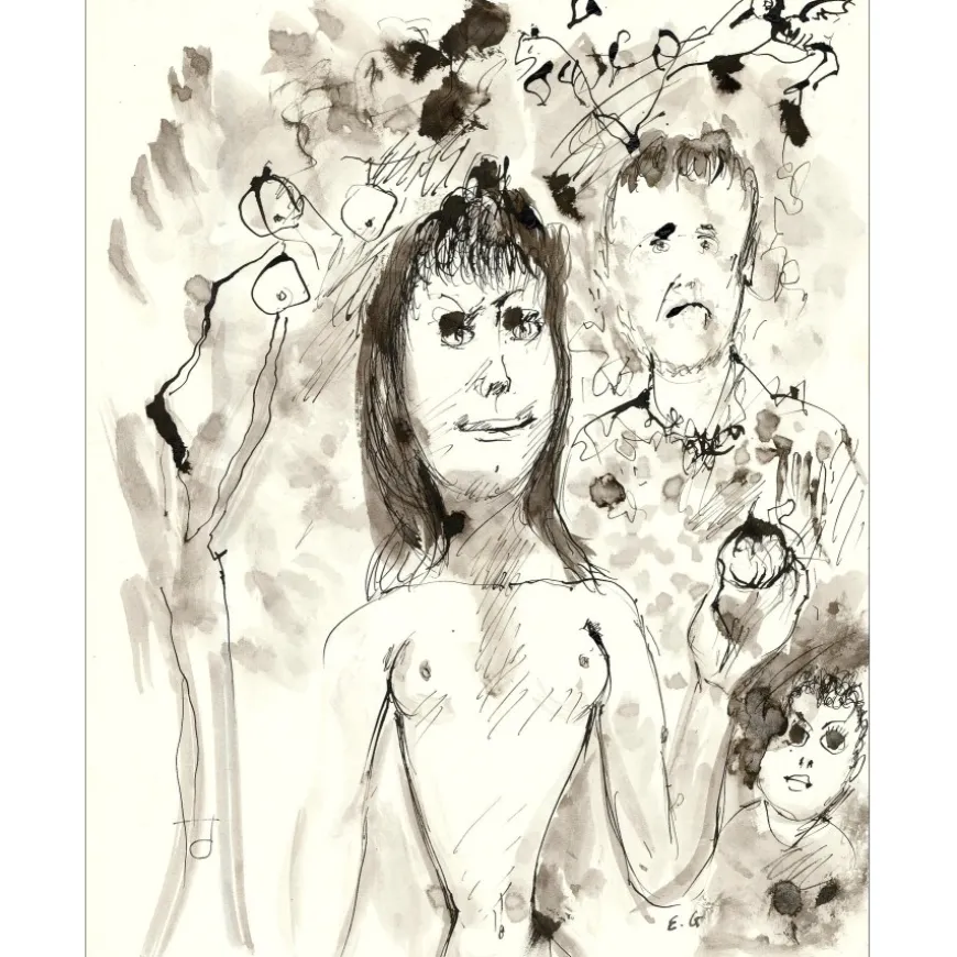 GOERG Edouard - Dessin original à l'encre "Femme" 27x21cm