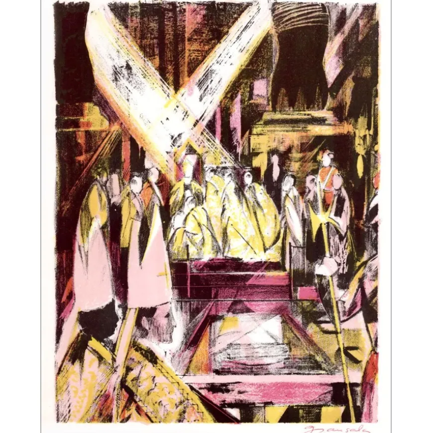 GRAU-SALA Emilio - Lithographie originale "L’événement" 27x21cm - 1963