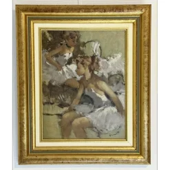 GRISOT Pierre - Peinture  "Ballerines, Danseuses" 35x27cm (6F)