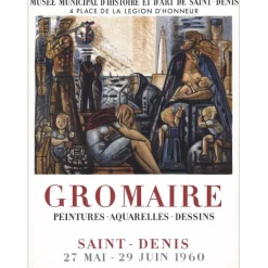 GROMAIRE Marcel - Lithographie "Musée municipal d'histoire et d'art de Saint Denis" 71x53cm - 1960