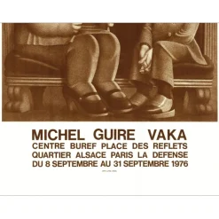 GUIRÉ-VAKA Michel - Lithographie "Exposition Centre BUREF" 59x53cm - 1976
