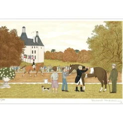 HADDELSEY Vincent - Lithographie originale "Le dressage" 37x54 cm - 1985 - Signée et Numérotée