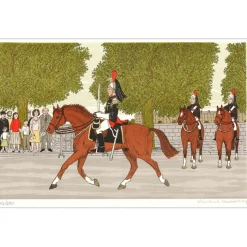 HADDELSEY Vincent - Lithographie originale "La garde républicaine" 37x54 cm - 1985 - Signée et Numérotée