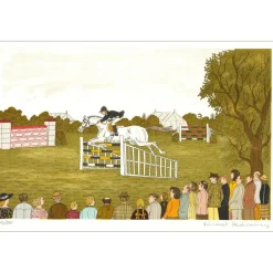 HADDELSEY Vincent - Lithographie originale "Le concours hippique" 37x54 cm - 1985 - Signée et Numérotée