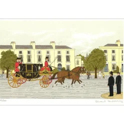 HADDELSEY Vincent - Lithographie originale "Les écuries de la reine" 37x54 cm - 1985 - Signée et Numérotée