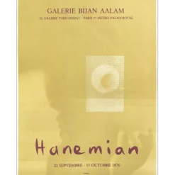 HANEMIAN - Lithographie "Exposition Bijan Aalam, Paris" 66x51cm - 1976