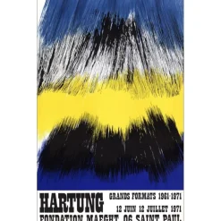 HARTUNG Hans - Lithographie "Exposition Fondation Maeght, Saint Paul" 76x48cm - 1971