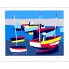 HASCH Victor - Lithographie originale "Les Bateaux" 55x73cm