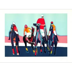 HASCH Victor - Lithographie originale "Joueurs de Polo" 75x105cm
