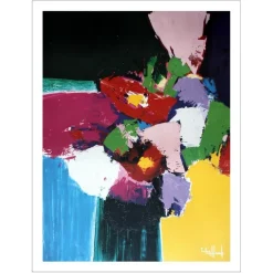 HASCH Victor - Lithographie "Le Bouquet de fleurs" 76x56cm