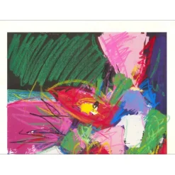 HASCH Victor - Lithographie rehaussée "Le Bouquet de fleurs" 76x56cm