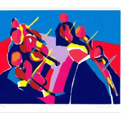 HASCH Victor - Lithographie originale "L'orchestre" 56x76cm