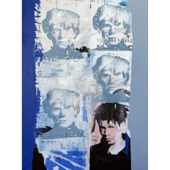 HASCH Victor - Peinture originale à l'acrylique sur toile "Andy Warhol et JM Basquiat " 130x89cm (60P) - 2011