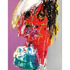 HASCH Victor - Peinture originale à l'acrylique sur toile "Andy Warhol" 73x54cm (20P)