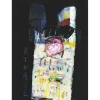 HASCH Victor - Peinture originale à l'acrylique sur papier "KTDRAL" 76x54cm