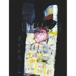 HASCH Victor - Peinture originale à l'acrylique sur papier "KTDRAL" 76x54cm