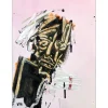 HASCH Victor - Peinture originale à l'acrylique et collages sur carton "Andy Warhol" 52x39cm - 2012